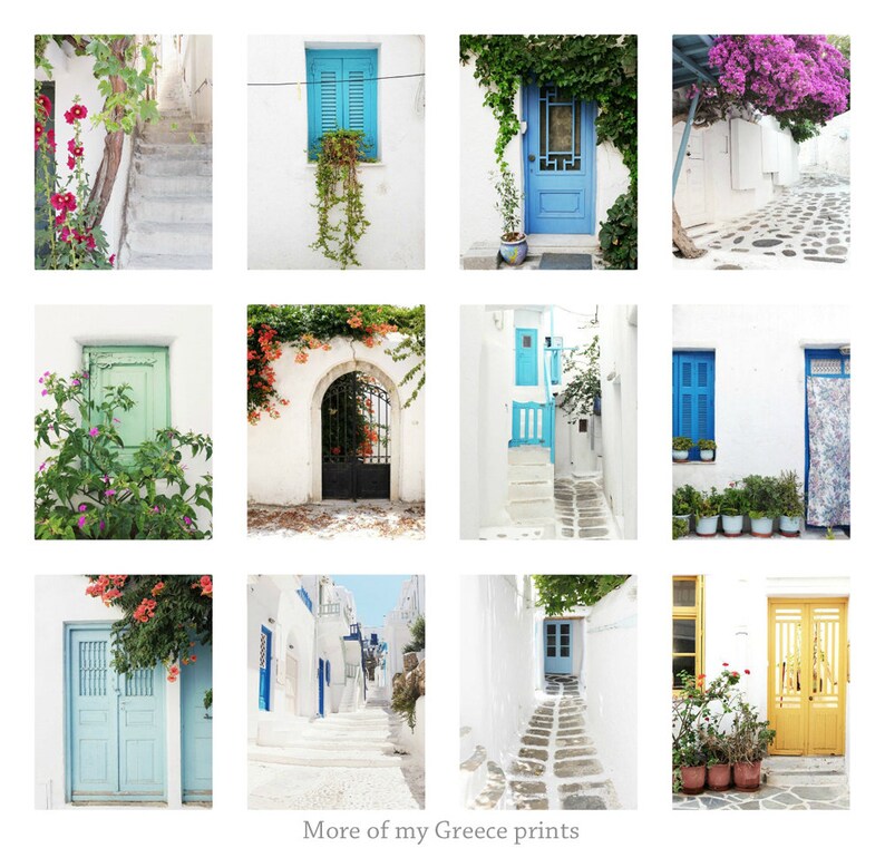 Blue Door Photography Greece Photography Cornflower Blue Etsy