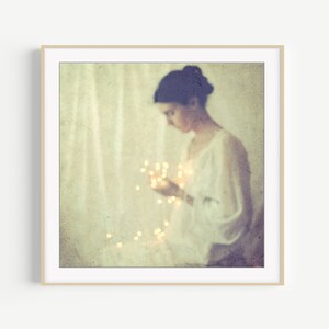 Vintage Style Figurative Print Dreamy Fairy Ethereal Woman Portrait Fine Art Photography Print Bedroom Wall Art image 1