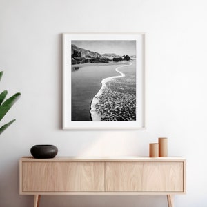 Black and White Beach Photography Ocean Photography, Seascape, California, Coastal Wall Art, 8x10 16x20 Print, Beach Print image 4