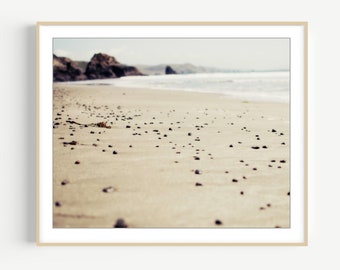 Beach Photography - Coastal Wall Art, Neutral Beige Brown Beach Print,, California, Nature Photography, 8x10 11x14 Print