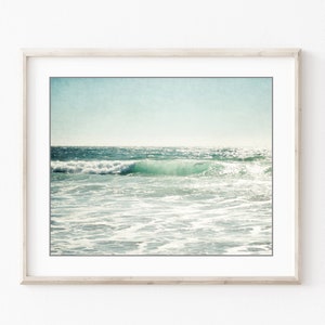 OCEAN Photography Set of 4 Prints, Pale Aqua Beige, Beach Photography Prints, Bathroom Wall Art, 8x10 11x14 Prints, Gallery Wall Beach Decor image 5