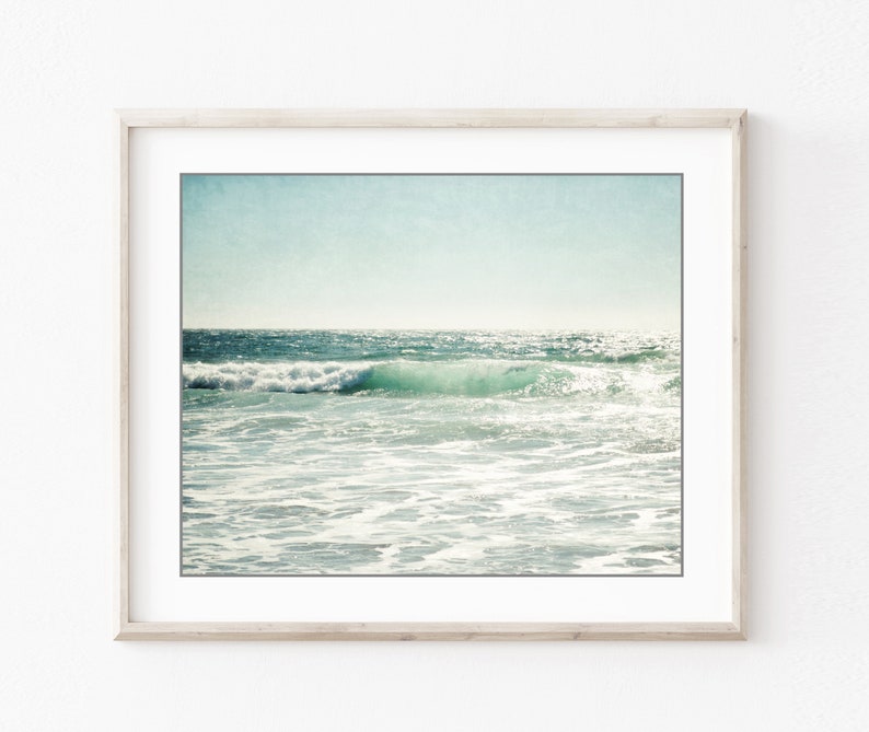 OCEAN Photography Set of 4 Prints, Pale Aqua Beige, Beach Photography Prints, Bathroom Wall Art, 8x10 11x14 Prints, Gallery Wall Beach Decor image 5