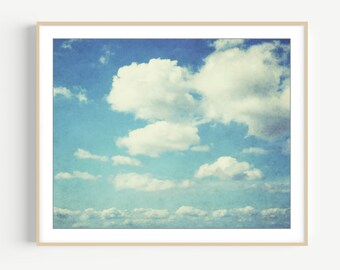 Cloud Print - Nature Photography, Pale Blue White Wall Art, Cloud Wall Art, Sky Print, Baby Room Wall Art, 8x10 16x20, Cloud Print