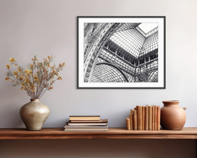 Versailles Black and White Photography Architecture Art, Paris France, Geometric Wall Art, Industrial, 8x10 11x14 Print, Office Decor image 2