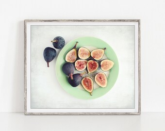 Fig Art Print, Food Photography, Fruit Still Life Photography, Kitchen Wall Art, Mid Century, 8x10 11x14 Print, Country Kitchen Decor