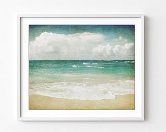 Maui Hawaii Beach Photography Ocean Print, Seascape, Clouds, Maui Hawaii Print, Beach Decor, Tropical Beach, Ocean Photography