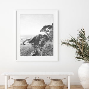 California Coastal Wall Art Black and White Photography, Beach Print, Ocean Photography, Landscape, Large Wall Art, Living Room Art image 5