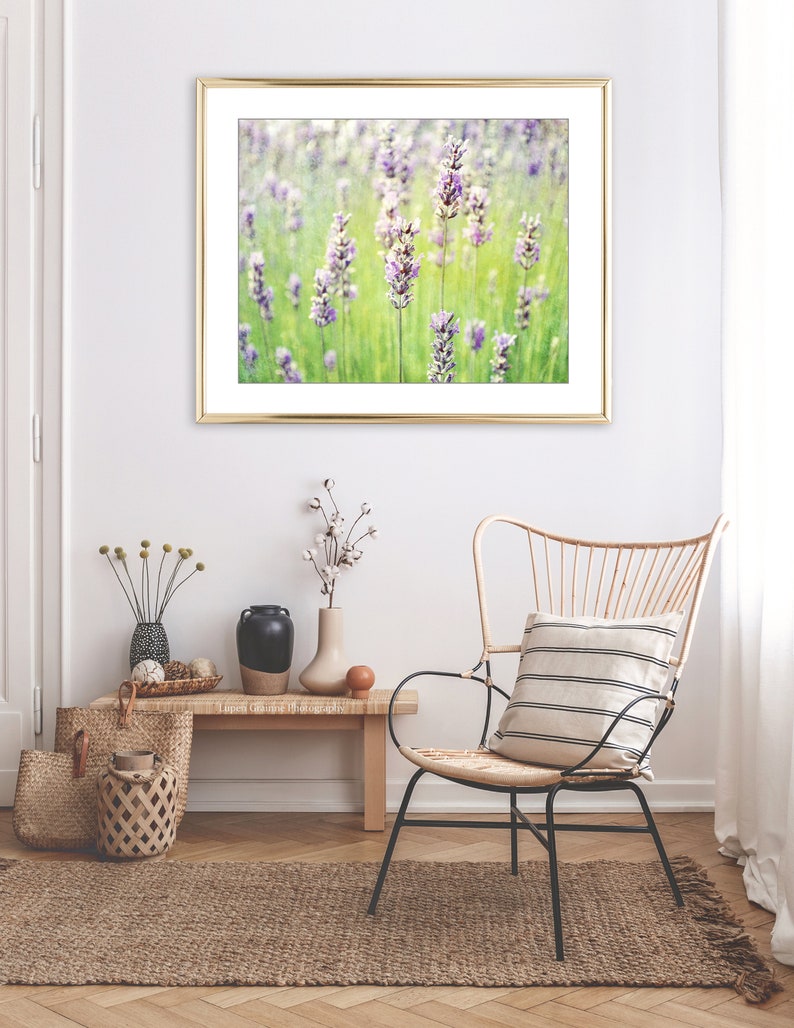 Lavender Flowers Print Purple Green Wall Art Lavender Etsy