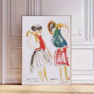 Abstrakcyjny wydruk sztuki figuratywnej | Kolorowy szkic rysunku | Pokój dziecięcy do wydrukowania | Fantazyjna sztuka szkicu | Sztuka Irmy Stern | Pobieranie cyfrowe