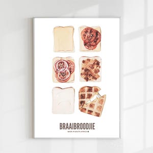 Braaibroodjie .Kitchen Wall Prints. South African Food Wall Art Prints. Original Printable Kitchen Art.Digital Download