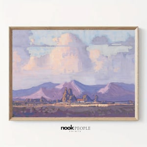 Clouds over Mountains| Landscape Painting | South African Art Print | Digital Printable Wall Decor |