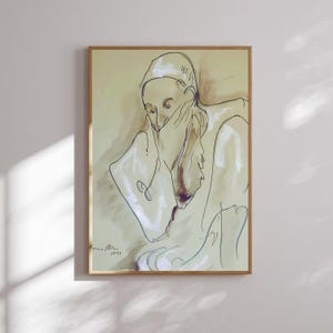 Figure, Digital Print autorstwa Irmy Stern (Południowa Afryka). Drukowalna afrykańska sztuka ścienna. Kolorowe dzieło sztuki. Plakat z Południowej Afryki. Pobieranie cyfrowe