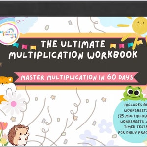 60 Printable Multiplication Practice Worksheets | Multiplication Workbook| 1st-4th Grade Math | Math Worksheets | 0-12 Multiplication