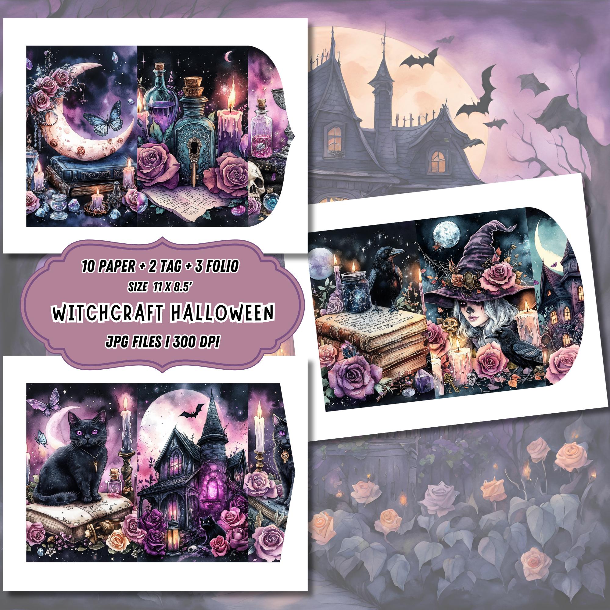 Witchcraft Junk Journal Pages: Spooky Halloween Collage (digital ...
