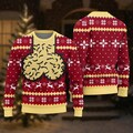 Funny Hairy Chest Ugly Christmas Sweater, Dad Bod Holiday Knit Sweater, Hilarious Xmas Party Sweater, Christmas Gift for Men product logo