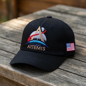Gorra bordada de la misión Artemis II, gorra de lanzamiento lunar de la NASA "This Is The Way", bordado de vuelo espacial 2026, gorra azul marino para papá, regalo para astronautas