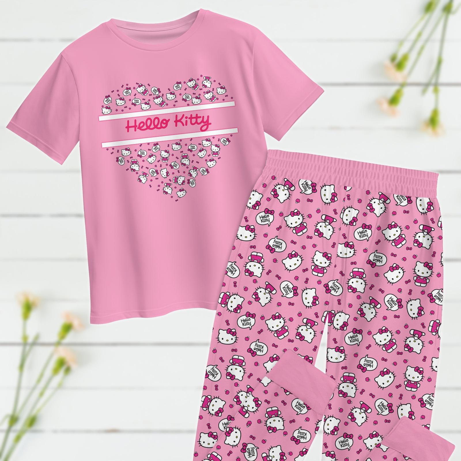 Hello Kitty Sanrio Pyjama Fille Et Ado - Ensemble Haut Et Bas Doux Et Chaud Pour Nuits Confortables