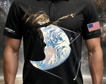 Polo Artemis Orion Window Earth, camiseta Christina Koch Artemis II, camiseta de misión espacial, ropa de la nave espacial Orión, regalo de Artemis II