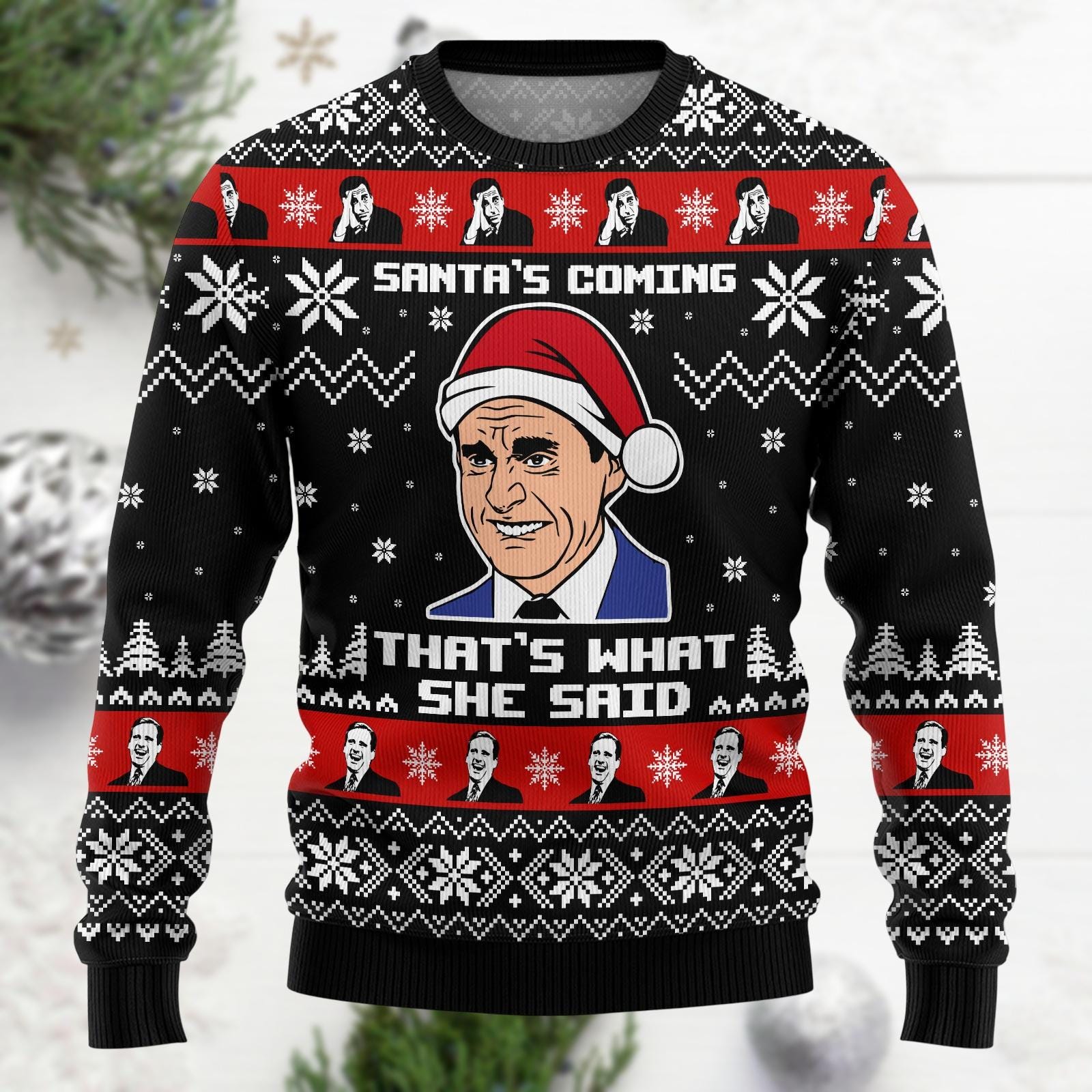 Discover The Office Ugly Christmas Sweater, Michael Scott Sweater, Funny Holiday Gift For Men Women Xmas Party Gift