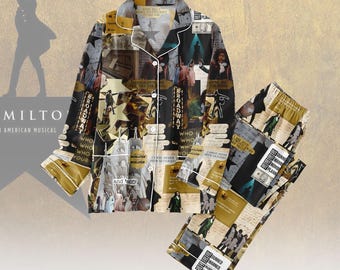 Pijama musical de Hamilton, pijama familiar de Navidad para el teatro Broadway, pijama a juego de Alexander Hamilton, regalo de Hamilton para un fan