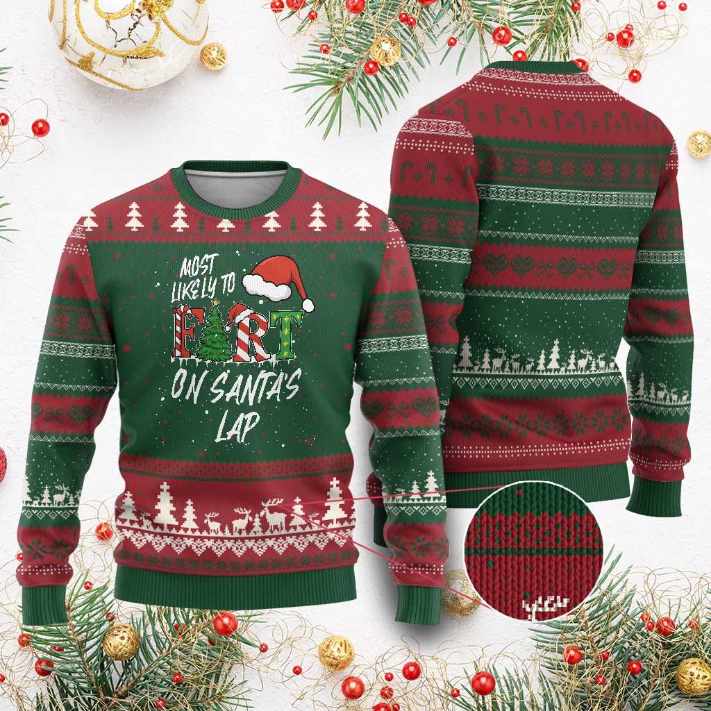 Discover Funny Christmas Ugly Sweater, Most Likely to Fart Sweater, Holiday Gift for Kids Men Women