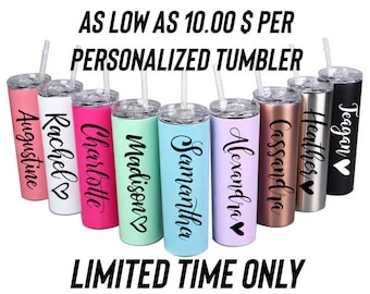 Personalized Tumbler with Straw Stainless Steel Cup Girls Trip Tumbler Custom Tumbler Insulated Tumbler Skinny Tumbler Bridesmaid Proposal