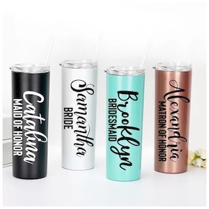 Personalized Tumbler with Straw Stainless Steel Cup Girls Trip Tumbler Custom Tumbler Insulated Tumbler Skinny Tumbler Bridesmaid Proposal