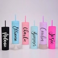 Personalized Tumbler with Straw Girls Trip Tumblers Bridesmaid Skinny Tumbler in Bulk Acrylic Tumbler  Bachelorette Party Tumblers