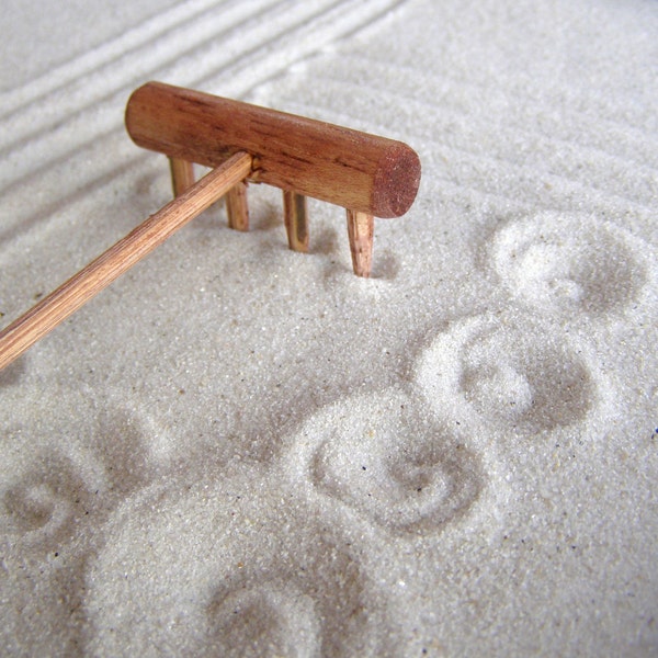 Mini tabletop Zen Garden Rake - Handmade in Oregon U.S.A.- Plain Jane