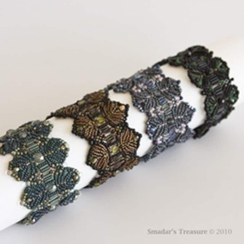 Beading Tutorial Pattern, Feathers Beaded Bracelet Instant Download PDF File Beadweaving Instructions with Bugle and Seed Beads. Fern Design image 2