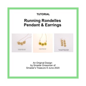 Tutorial de abalorios. Colgante y pendientes con rondeles en espiral. Patrón de abalorios con cuentas de semillas y cristales. Técnicas de abalorios fáciles e inteligentes