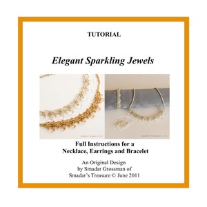 Beading Tutorial, Elegant Sparkling Necklace, Bracelet and Earrings Set. Pattern with Crystals and Seed Beads. Wedding Jewelry Making How To