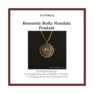 Beading Tutorial Pendant | Romantic Rulla Mandala | Pattern with Rula, Crystal Rivoli and Seed Beads
