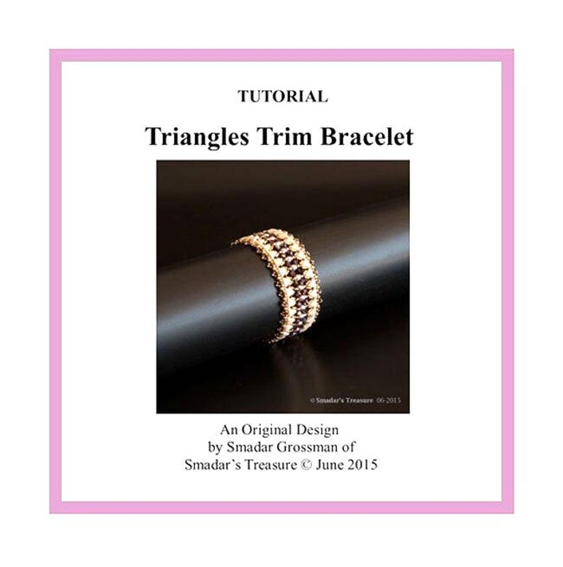 Triangle Trim Bracelet Beading Pattern, Kheops Puca Beads (PDF Pattern) image 1