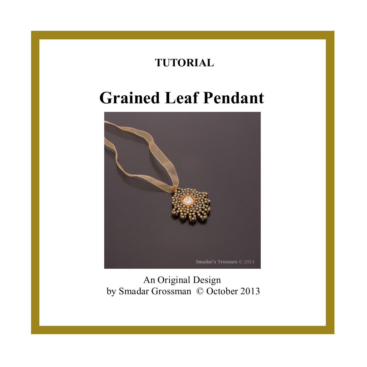 Beading Tutorial, Grained Leaf Pendant. Beading Pattern With Rulla