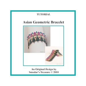 Beading Peyote Pattern, Geometric Triangles Bracelet, Pattern with Delica Cylinder Beads and Crystals. PDF File Beadweaving Beadwork