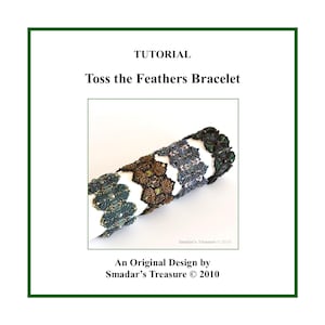 Beading Tutorial Pattern, Feathers Beaded Bracelet Instant Download PDF File Beadweaving Instructions with Bugle and Seed Beads. Fern Design