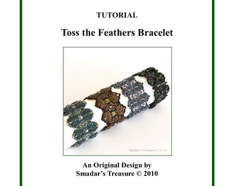 Beading Tutorial Pattern, Feathers Beaded Bracelet Instant Download PDF File Beadweaving Instructions with Bugle and Seed Beads. Fern Design