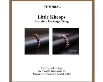 Beading Tutorial, Little Kheops Bracelet, Earrings and Ring. Beading Pattern with Kheops par Puca Beads. Beadweaving Bracelet Instructions