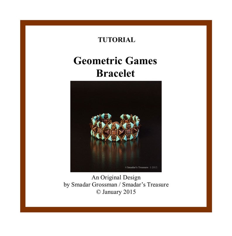 Beading Tutorial, Geometric Games Bracelet, Beading Pattern With 2 Hole