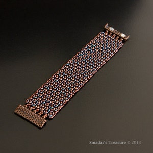 Tutoriel pour perles, bracelet Superduo dramatique. Motif de tissage de perles avec superduo ou perles jumelles. Modèle de fabrication de bijoux par Smadar Grossman image 5