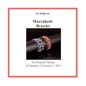 Bracelet Beading Tutorial / Marrakesh / Bead Weaving Pattern with Sparkling Crystals, Pearls and Fire Polished Beads. Jewelry Making How To