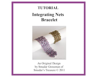 Beading Tutorial, Integrating Nets Bracelet. Instant Download PDF File. Pattern with Tila and Crystal Beads, Jewelry Making Instructions