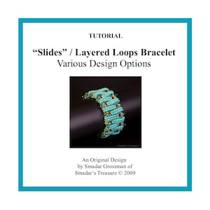 Beading Tutorial, Slides (Layered Loops) Bracelet. Instant Download PDF File Beadweaving Pattern with Seed and Drop Beads. Beadwork Bracelet