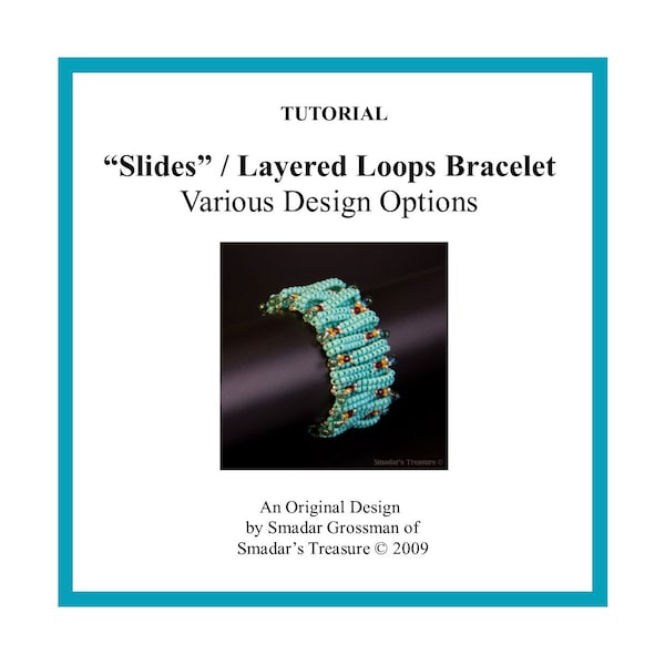 Beading Tutorial, Slides (Layered Loops) Bracelet. Instant Download PDF File Beadweaving Pattern with Seed and Drop Beads. Beadwork Bracelet