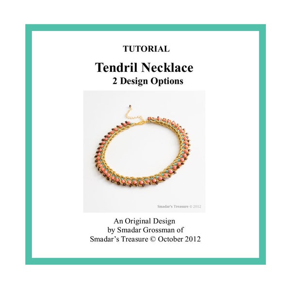 Beading Tutorial Pattern, Tendril Necklace in 2 Variations. How to Bead. Jewelry Making. Beading Necklace with Seeds and Fire Polished Bead