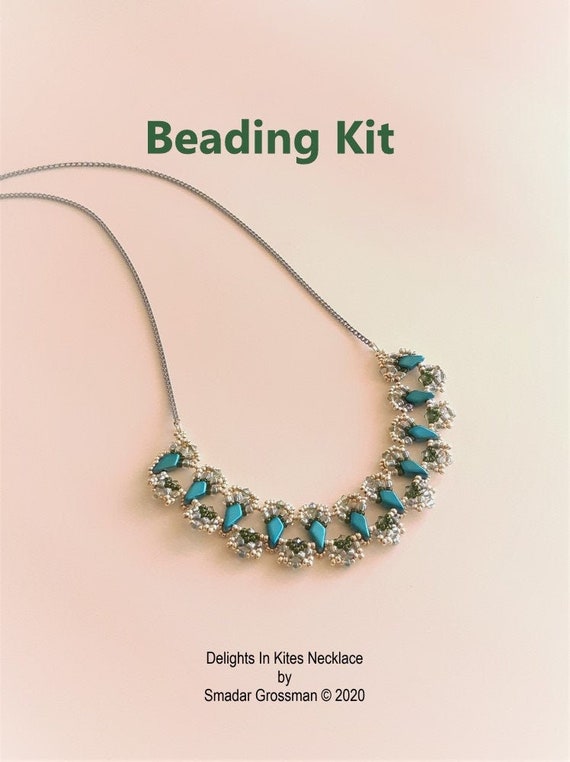 Kit de abalorios y tutorial cometas collar hecho - España