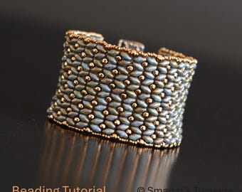 Superduo Beaded Bracelet Pattern – Beadweaving Tutorial (PDF)