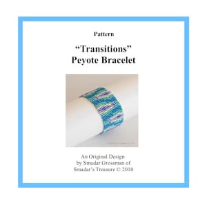Bracelet Beading Pattern / Transitions / Peyote Stitch Bracelet. Delica Beads Beadweaving Pattern. 3 Drop, Even Count Peyote