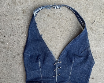 Top halter de mezclilla Araknyyd, original